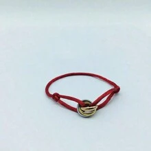 1pc Stainless Steel Three-Color Circle Braided Lucky Bracelet For Women Funky Jewelry Suitable For Daily Decoration - Hand Strap - View 4