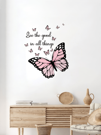 1pc Purple Butterfly Wall Stickers, Home Decoration, Waterproof Stickers, Self Adhesive Wall Art, For Home Decor, Bathroom Decor, Room Decor, Living Room Decor, Kids Room Decor, Bedroom Decor, Study Decor, Office Decor, Dining Room, Porch Decor, Kitchen Decor, Mirror Decor, Gift For Mum Personalised Stickers