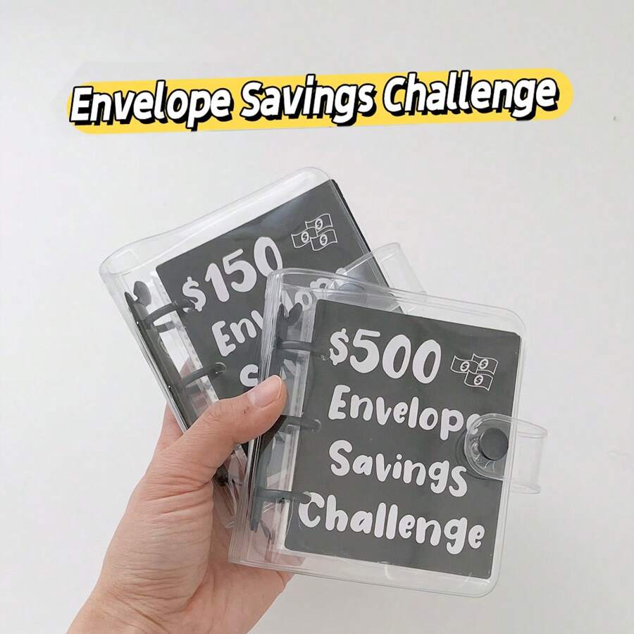1pc 150/300/500/1000 Savings Challenge Binder - Mini Budget Binder With Cash Envelopes And Inserts, Convenient For Saving Money,Boho Vibes