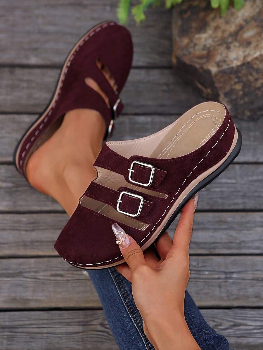 Zapatos de plataforma y cuña cerrados para mujer, de tacón cómodos, versátiles y con suela de hilo retorcido, fáciles de poner, adecuados para uso casual y al aire libre.