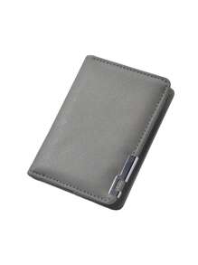 1pc Men's Short Wallet Iron Edge Men's Multi Card Slot Wallet Card Bag Credit Card Clip Double Fold Wallet Large Capacity Multi-Card Slots, Business Casual Style, Birthday Gift, Graduation Gift, Father's Day Gift