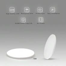 CANMEIJIA 1 件 LED 吸顶灯，大面板，现代嵌入式照明灯具，220V，适用于卧室、客厅、书房、衣柜、厨房、走廊、更衣室、出租房、房间、浴室、仓库、车库、入口