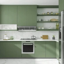 1 卷 1m/3m/5m 绿色光泽墙贴，即用型、自粘、可移除且易于清洁的壁纸，客厅卧室墙壁装饰壁纸，橱柜壁柜餐桌书桌梳妆台装饰 15.74X397.4 英寸房间装饰家居装饰浴室装饰卧室装饰房间装饰用品客厅装饰家居装饰客厅墙纸 - 綠色 - 查看 5