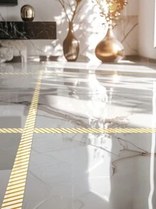 قطعة واحدة طول 50 متر / 1968.5 بوصة شريط لاصق أكريليك ذو خطوط قطرية ذهبية وفضية على نفلون متعدد البوليستر لأعمال الحرف اليدوية، تشطيب حواف الحوائط DIY ، ديكورات جرافيك فنية، ديكور المنزل، ديكور الحمام، ديكور غرفة النوم، ديكور غرفة المعيشة، ورق جدران شخصي