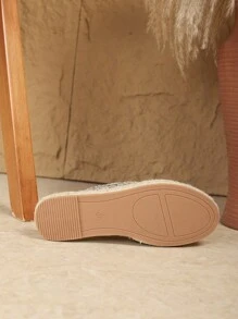 2025夏季女士新款沙滩度假平底渔夫鞋镂空透气波西米亚编织底女式一脚蹬凉鞋 - 金色 - 查看 7