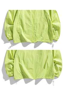Lightweight Sun Protection Jacket For Women, Breathable & Loose Fit, Summer Couple Sunscreen Clothing - Lime Green - View 5
