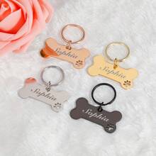 1pc Personalized Pet Tags - Stainless Steel Medal With Engraved Pet Name And Contact Details, Personalized Dog Tags And Cat Tags For Kitten And Puppy Accessories, Gift For Pet Lovers, Durable - Multicolor - View 2