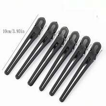 6/12个装专业美发无痕发夹，理发店分区长鼻定位夹，男女通用刘海造型鳄鱼夹，随机产品印花，美发工具，美容配件，卷发配件，秋季旅行，美发工具，女士配件，美发用品，秋季旅行，美发配件，女士，美发工具 - 彩色 - 查看 11