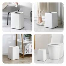 1pc Household Bathroom Wastebasket With Lid, Nordic Style Sorting Trash Bin For Office, Bedroom, Kitchen, Bathroom And Living Room Large,Kitchen,Bathroom,Multi-Colored Trash Can,