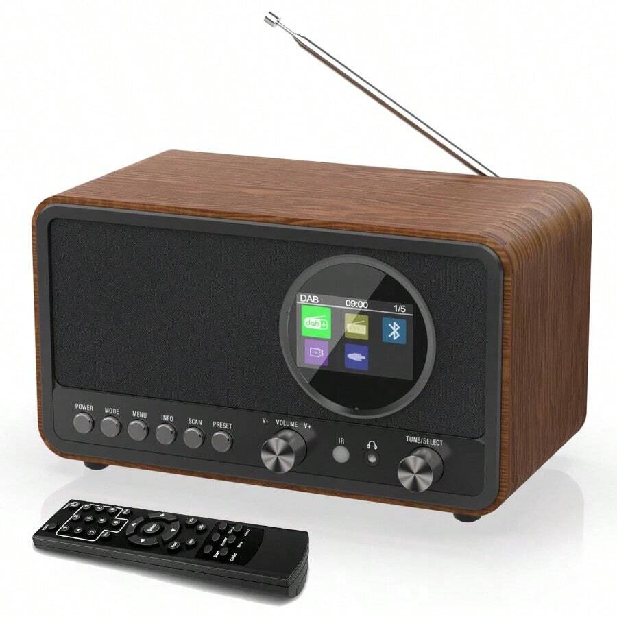 Monodeal DAB Radio With Bluetooth DAB+ DAB Plus Digital Radio FM Radio HiFi Speaker 5W TFT Display Radio With 60 Presets Sleep Timer Snooze - Black1 - View 1