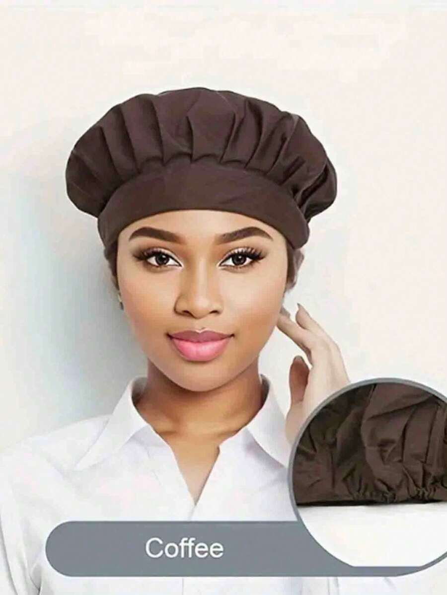 1 件多色可调节弹性厨师帽，男女通用烹饪帽，适用于厨房、烹饪、餐厅和工厂，护发 - 彩色 - 查看 1