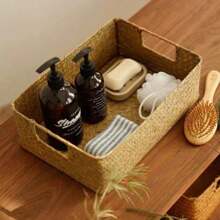 Zerolify-Natural Large Woven Seaweed Basket, Household Table Straw Woven Basket, Fruit Bread, Towels, Small Kitchen Container