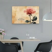 Red Rose Canvas Wall Art, Modern Home Decor, Suitable For Bedroom, Living Room, And Dining Area