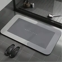حصيرة استحمام مانعة للانزلاق، مقاس 15.8 * 23.6 بوصة، سريعة الجفاف، بتصميم جل السيليكا، مناسبة للاستخدام في الحمام والمرحاض والمداخل - سجادة حمام منزلية بلا رائحة، إكسسوارات حمام، سجادة أرضية، سجادة خارجية، سجادة باب، ديكور حمام، عودة إلى المدرسة