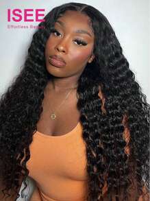 ISEE HAIR Wear Go V5 6x4 HD 蕾丝无胶深波浪假发 预剪预漂白结 真人发蕾丝闭合假发 180% 8-30 英寸预拔 带自然发际线 顶级品质 适合女性 - SNatural - 查看 2
