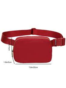 通勤 运动与时尚 多功能 图案 男女通用 休闲 简约 户外 腰包和胸包 - 紅色 - 查看 3