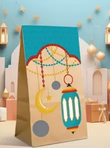 30 szt. torebek prezentowych z papieru Rama, świeże torby papierowe na błogosławieństwo Rama, małe pudełka papierowe na słodycze, pudełka na przekąski na przyjęcie, drukowane torby do pakowania ciasteczek, naklejki do kalendarza adwentowego, torby do pakowania prezentów Rama, artykuły dekoracyjne na przyjęcie