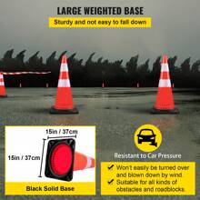 Safety Cones 5-20 Pcs PVC Orange Traffic Cones With Reflective Rings Orange Traffic Cones With Weighted Base And Hand Held Ring For Traffic Control Lane Road Parking Red - Cone 8 X 30 In. With Black Weighted Base - View 5