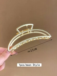 1 件女士高端金属发夹，适合大容量头发，时尚发饰休闲头饰发夹爪夹发夹