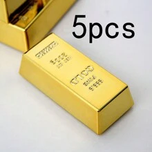 1/5 件仿金条冰箱贴，逼真磁性仿金条信息贴纸，适用于白板