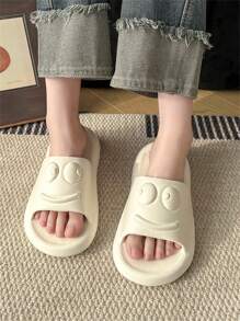 2025 New Smiling Face Slippers For Women's Summer Home EVA Material Slippers Anti-Slip Cartoon Personalized Cute Slippers Funny Slippers