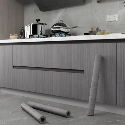 1 卷 1m/3m/5m 深灰色/浅灰色木纹亮面墙贴，防油即用型粘性可移除壁纸，墙面装饰壁纸，工艺品 DIY 装饰，浴室柜书柜书桌装饰 15.74X397.4 英寸礼物生日毕业房间装饰家居装饰浴室装饰卧室装饰房间装饰用品客厅装饰房屋装饰家居装饰客厅墙纸厨房装饰