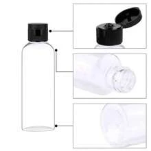 1/5pcs 75ml Refillable Transparent Plastic Bottles With Flip Cap, Portable Squeeze Travel Size Shampoo/Conditioner Containers - Clear - View 3
