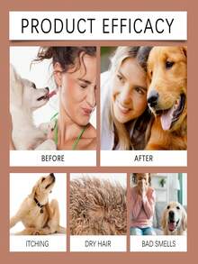Gentle Cleansing Pet Shampoo, Soft & Smooth Pet Hair Care Dog Shampoo