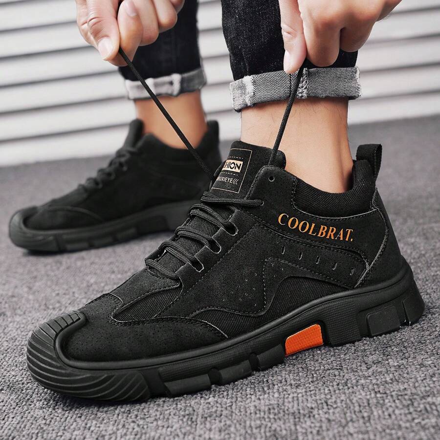 Men's Casual Sneakers, Cargo Inspired Design, Fashionable & Versatile, Soft & Comfortable Lining, Waterproof Leather Upper, Anti-Slip Outsole, Comfortable , Outdoor Casual Sports Shoes