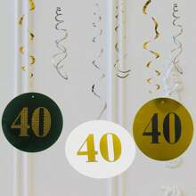 Numeric Spiral Pull Flags, Includes Digits 18/20/30/40/50, Suitable For Specific Birthday Party Decoration, Anniversary