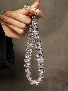 时尚闪亮水钻串珠手机吊坠手链，适用于手机配件包，女士女孩挂绳，送给母亲、家人、朋友、生日、节日的礼物，手机吊饰，手机链 - 水晶手鍊 - 查看 6