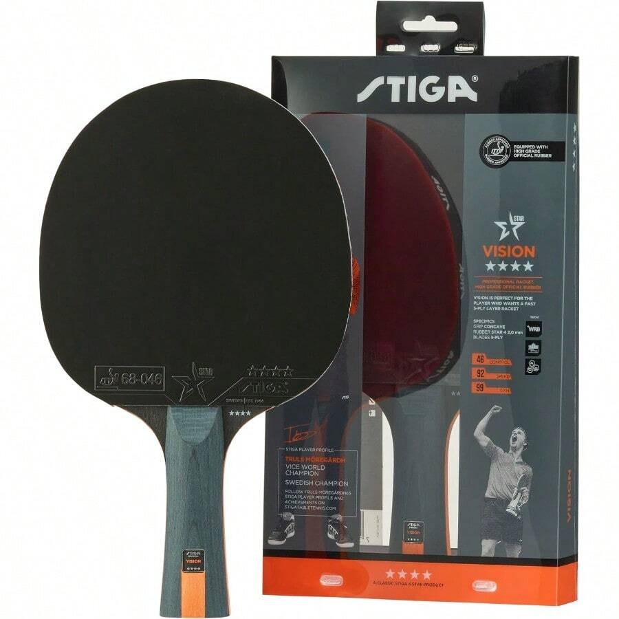 Raquette De Tennis De Table Stiga 4-Star Flight - Pour Joueurs Amateurs Recherchant Vitesse Et Contrôle