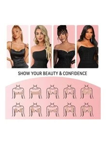 1pc Bandage Anti Wrinkle Dressing Aids Patch Anti-Slip Anti-Wear Patch StickersTighten Your Breasts With Nipple Covers And Breathable Breast Lifting Straps, Suitable For A-E Cup Large Breasts! - Multicolor - View 5