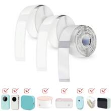 D30 标签制作胶带，12 毫米 * 40 毫米标签胶带，标签打印纸热敏贴纸标签胶带，适用于家庭、学校和办公室，160 条/卷，白色/透明，学校用品，返校 - 彩色 - 查看 1