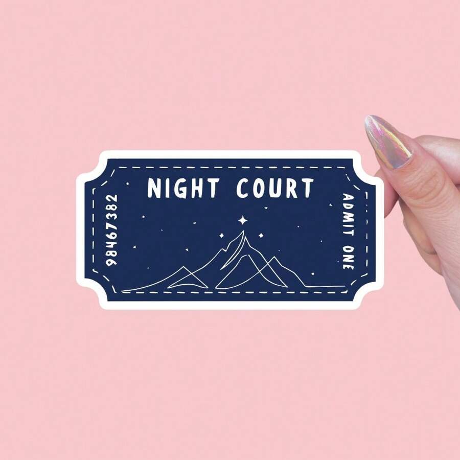 Night Court" Fantasy Vinyl Sticker - Reusable, Glossy Finish For Laptops, Water Bottles & More | Ideal Gift For Book Lovers & Mystical Decor Enthusiasts, Book Stickers - Multicolor - View 1