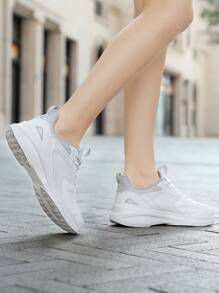 Suitable For Office Workshop Factory Women's Non Slip Work Shoes Soft Soled Lace Up Running Shoes Women's Footwear Women's Steel Head Industrial Work Shoes Breathable Low Top Knitted Sports Shoes Light Outdoor Work Shoes