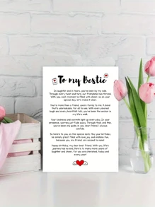 1pc Heartfelt Birthday Greeting Card For Best Friend, High-Quality Paper, Birthday Wishes For Anyone, With Envelope, For Thoughtful Poetry And Love With Wings Design, Birthday Card - Multicolor - View 3