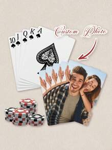 Custom Deck Of Cards, Personalized Photo Playing Cards With Box, Unique Valentine's Day Gift Photo Gifts, Family Party Favors,Anniversary Gift, Gift For Anniversaries, For Valentine's Day, For Mother's Day, For Birthdays, For Father's Day, For Graduation, For Weddings, For Housewarming Living Room, Office, Tea Room, Home - Multicolor - View 5