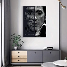 1 pieza Póster de película Decoración de pared, Citas de películas vibrantes y de moda, Decoración de fiesta, Retrato de personaje de película Estilo estético para amantes