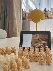 Molde de silicona con forma de 2 osos, molde 3D de oso de dibujos animados lindo, para hacer velas, jabón, aromaterapia, yeso, resina, manualidades, regalos de cumpleaños, decoración de dormitorio, regalos de boda