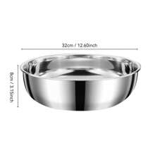 1pc Stainless Steel Knead Into Dough Pot, Plus Deep And Large Capacity Kneading Bowl, Multifunctional Vegetable Washing Pot, Soup Pot,School Supplies