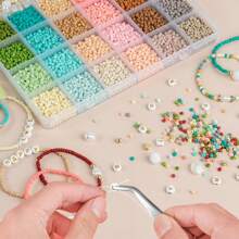 3mm Glass Seed Beads For Bracelets Making, Friendship Bracelet Making Kit For Girls, 24 Colors Bead Bracelet Kit, Beads For Jewelry Making Kit, DIY, Arts, Crafts Gifts