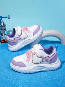 1 Pair Teenage Girls Casual Sports Low-Top Skateboard Shoes With Heart Decor, Cute & Fashion, Thick Soft Non-Slip Sole, Adjustable Hook And Loop Closure, Suitable For Daily Wear, PE Class, Travel & Multi-Occasions Colorful Sneakers