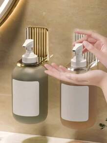 1pc Shower Caddy, No-Drill Storage Rack For Shampoo, Dish Soap, Laundry Detergent, Minimalist And Luxury Design Bathroom - Multicolor - View 1