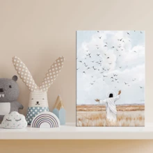 1 件《考虑天空中的飞鸟耶稣基督》艺术印刷品，数码印刷品，卧室客厅走廊的理想礼物，墙壁艺术，墙壁装饰，房间装饰，桌面装饰，防水，适用于卧室、客厅、书房、酒店酒吧、走廊、防水壁画