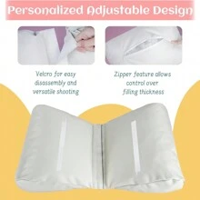 2 件新生儿摄影蝴蝶摆姿枕头篮填充物和婴儿定位器 DIY 新生儿专业摄影道具婴儿洗澡复活节礼物 适合女孩/男孩 - 彩色 - 查看 3