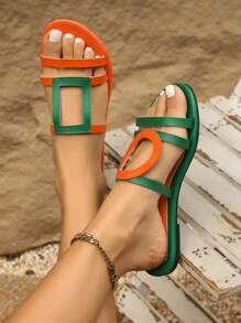 Women's Flat Sandals, Fashion Beach Slippers, Brown Ladies Sandals, Spring/Summer
