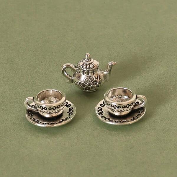 Mini Tea Cup Set Vintage Dollhouse Teapot Small Tea Cup Small Dollhouse Coffee Shop Kitchen Accessories Photography Props