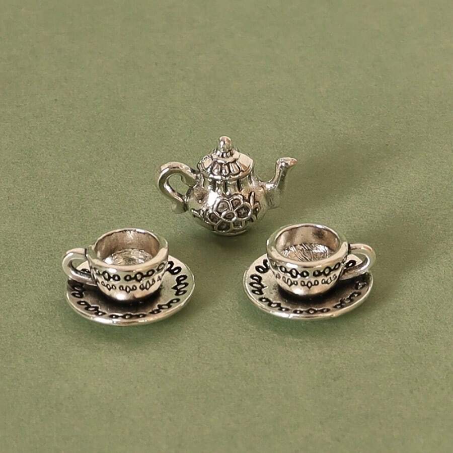 Mini Tea Cup Set Vintage Doll Room Teapot Small Tea Cup Small Doll Room Coffee Shop Kitchen Accessories Photography Props Christmas Decorations Home Christmas Gifts Christmas Decor