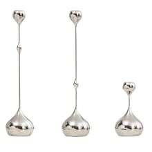 3pcs Elegant Candle Holder Set, 13.7"/13.7"/5.9", Home Decor Metal Candle Stand For Wedding, Dining, Party Or Anniversary Gifts Birthday Graduation - Silver - View 13